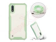 Green and transparent case with lanyard for Samsung Galaxy A01 (SM-A015)